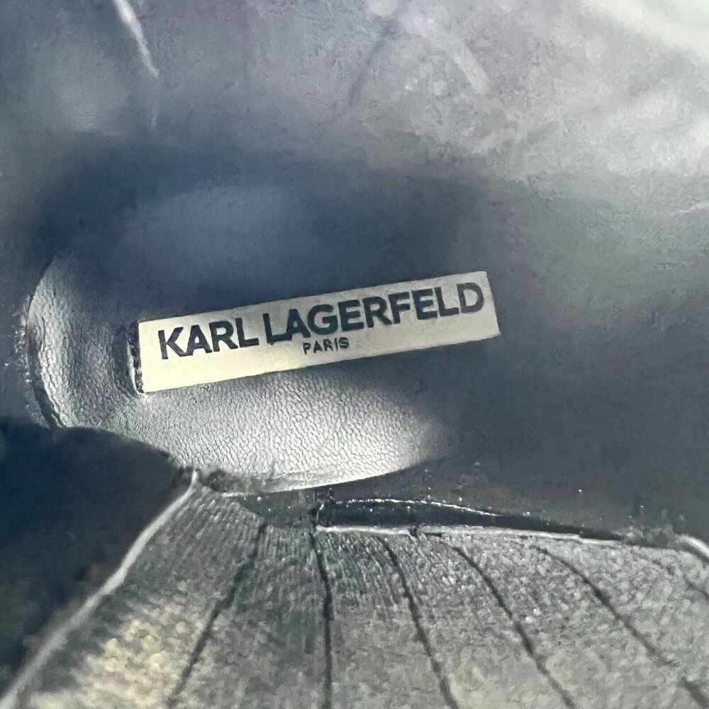 Karl Lagerfeld Womens Paris Marisol Quilted Harness Buckled Chain Size 7 Booties - Picture 9 of 9